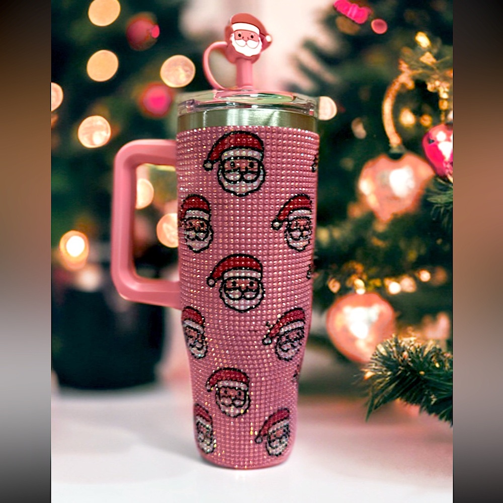 Pink Diamond Santa Tumbler